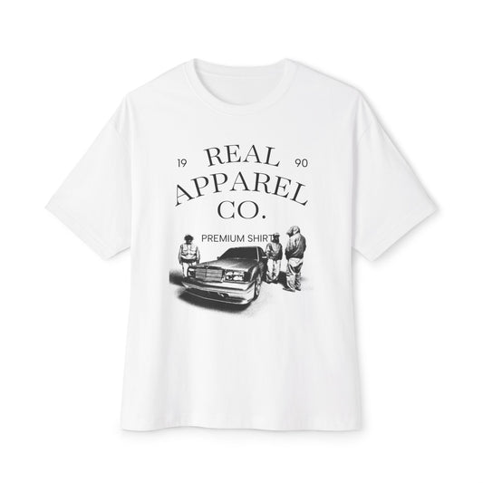 Unisex Oversized Boxy Tee with Vintage Car Design, Casual Graphic Tee, Streetwear Top, Gift for Car Lovers, Comfortable Everyday Wear